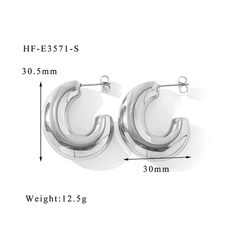 1 Pair Minimalist Classic Style U Shape Heart Shape Plating 316L Stainless Steel  Ear Studs