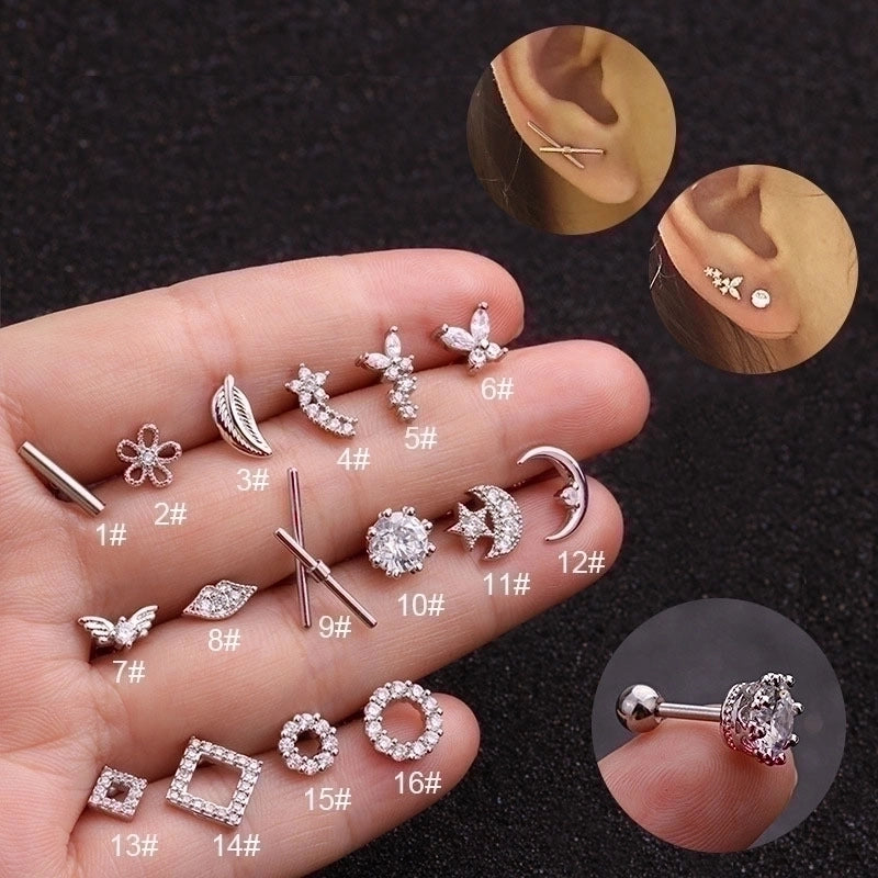 Ear Cartilage Rings & Studs Geometric Copper