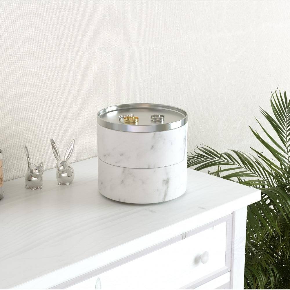 Tesora Storage Box - White Resin