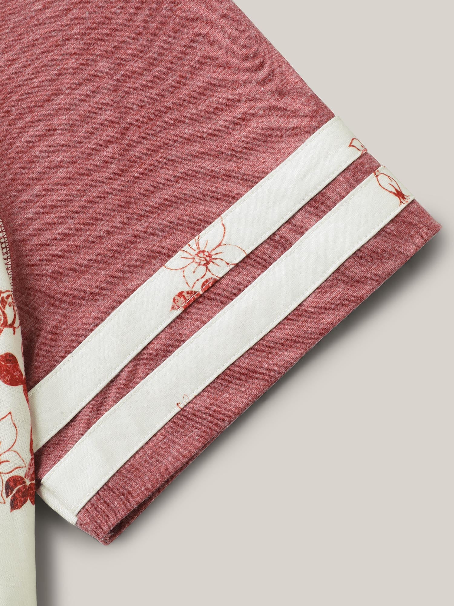 Bamboo Stretchy Color Contrast Printed T-Shirt