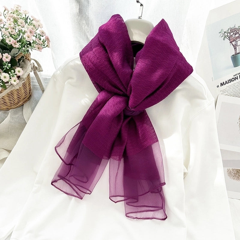 Women's Elegant Sweet Color Block Silk Silk Scarf