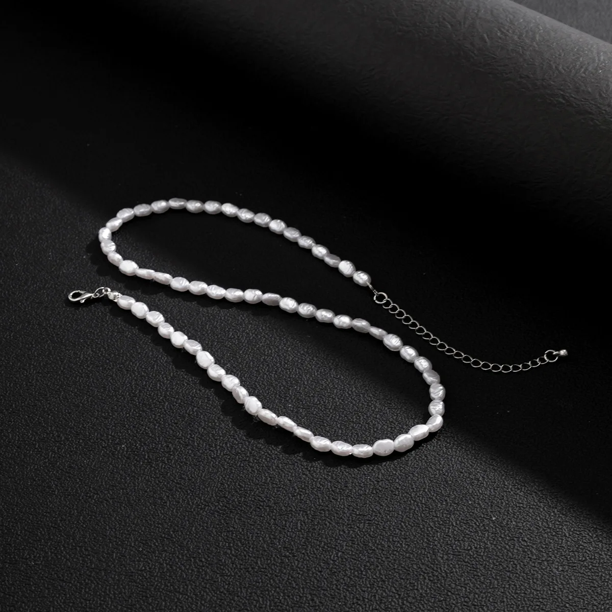 Bestone New Baroque Shaped Imitation Pearl Necklace Men's Necklace Clavicle Chain Men's Accessories