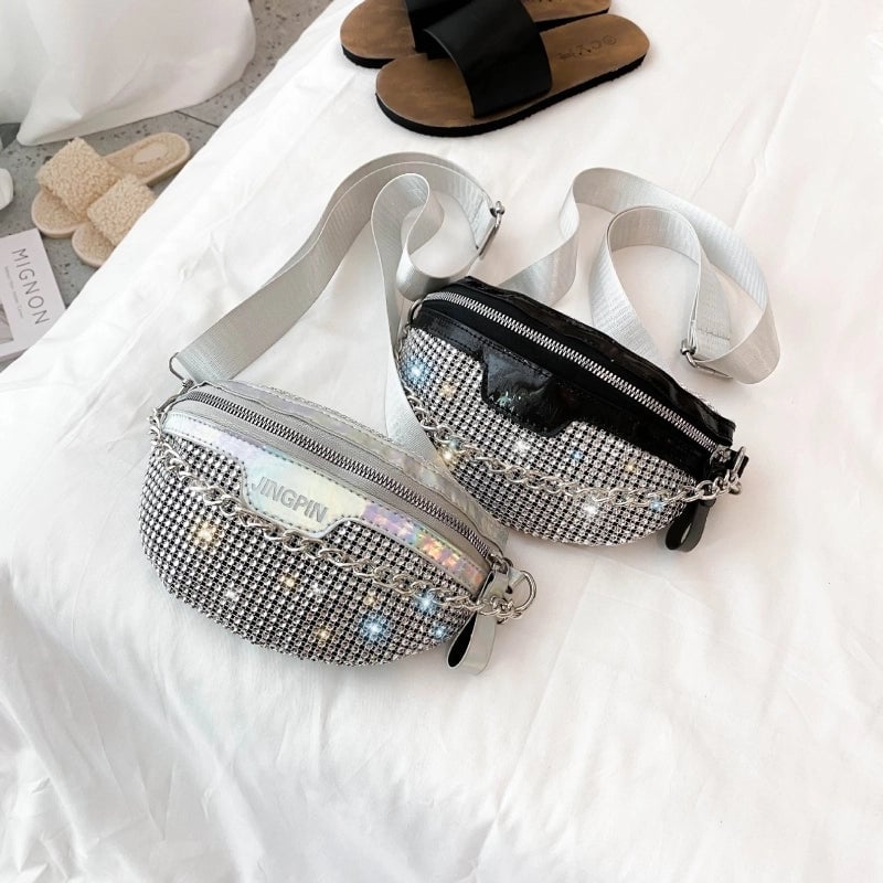 Women's Basic Classic Style Geometric Pu Leather Waist Bags