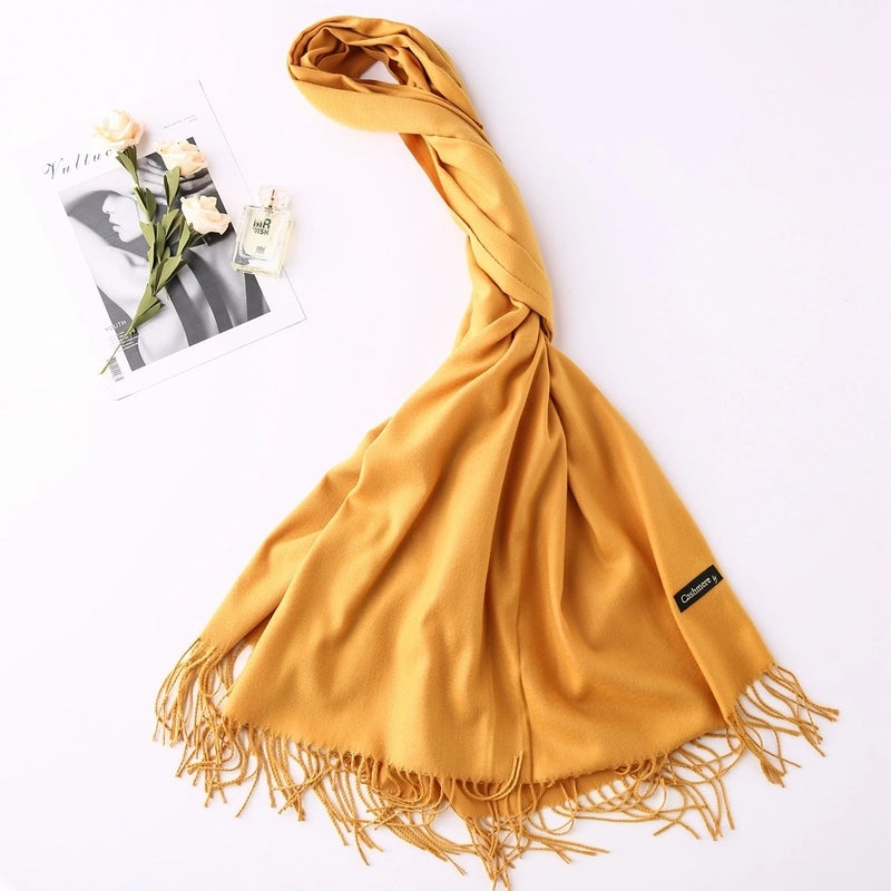 Solid Color 250g Cashmere Wool Scarf Short Thorn Lint Cashmere Warm Men's And Women's Autumn And Winter Shawls