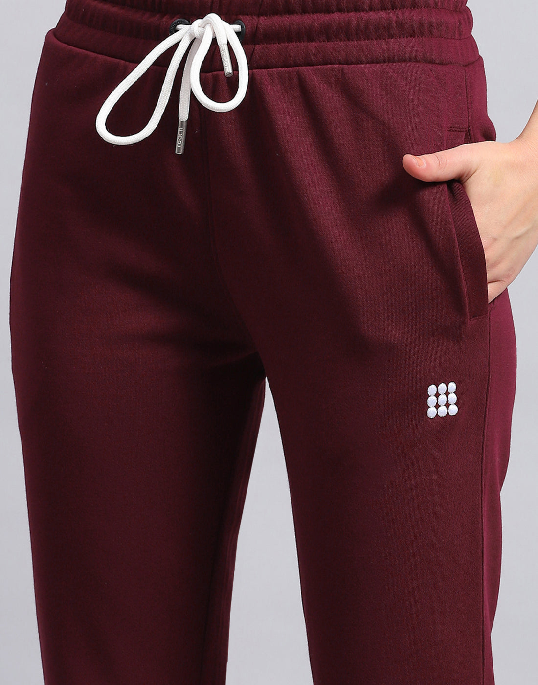 Women Maroon Solid Regular Fit Lower