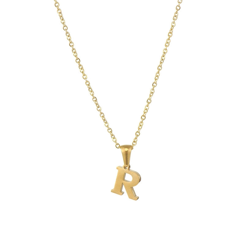 Minimalist Letter Stainless Steel Plating Pendant Necklace