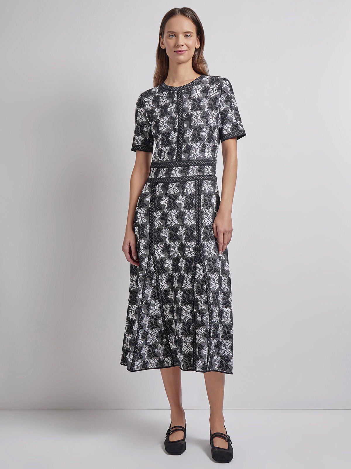 Fit & Flare Intarsia Knit Dress - Modern Fit