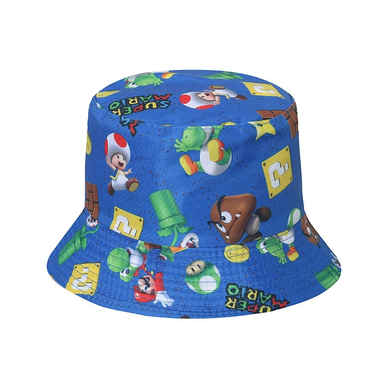 Unisex Exaggerated Punk Streetwear Sun Printing Flat Eaves Bucket Hat