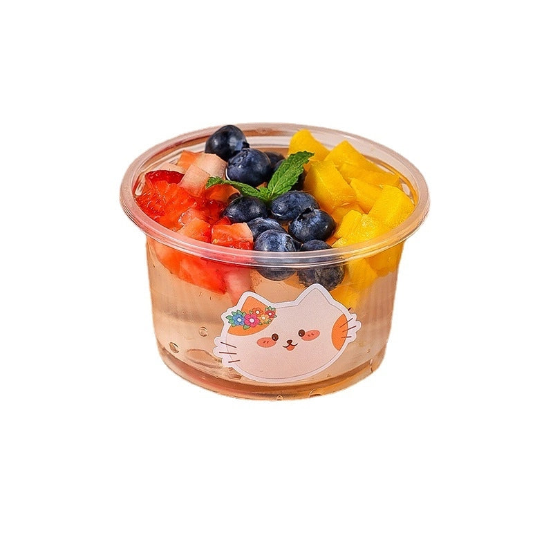 Ice Powder Special Bowl Disposable Pudding Double Skin Milk Mousse Cup Jelly Packaging Commercial High Temperature Resistant Dessert With Lid
