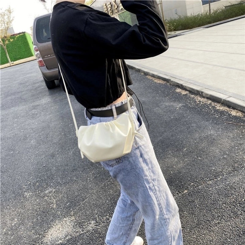 Women's Small Pu Leather Solid Color Fashion Square Zipper Crossbody Bag