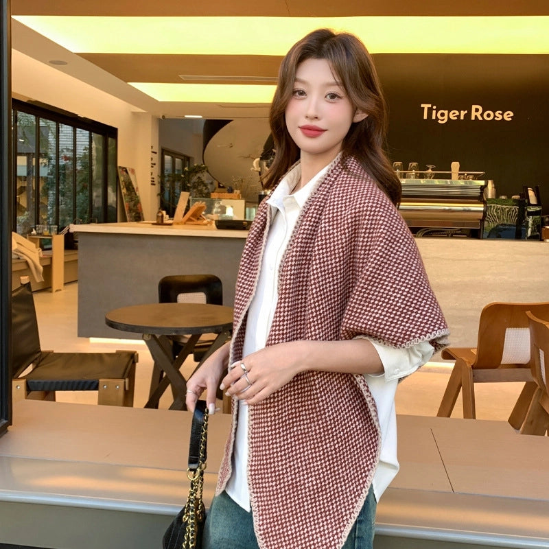 Women's Casual Lattice Imitation Cashmere Shawl