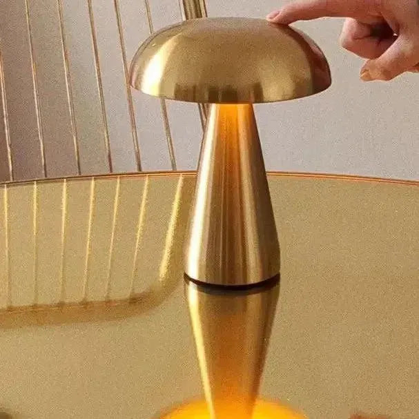 Portable Metal Touch Lamp | Brassy Gold