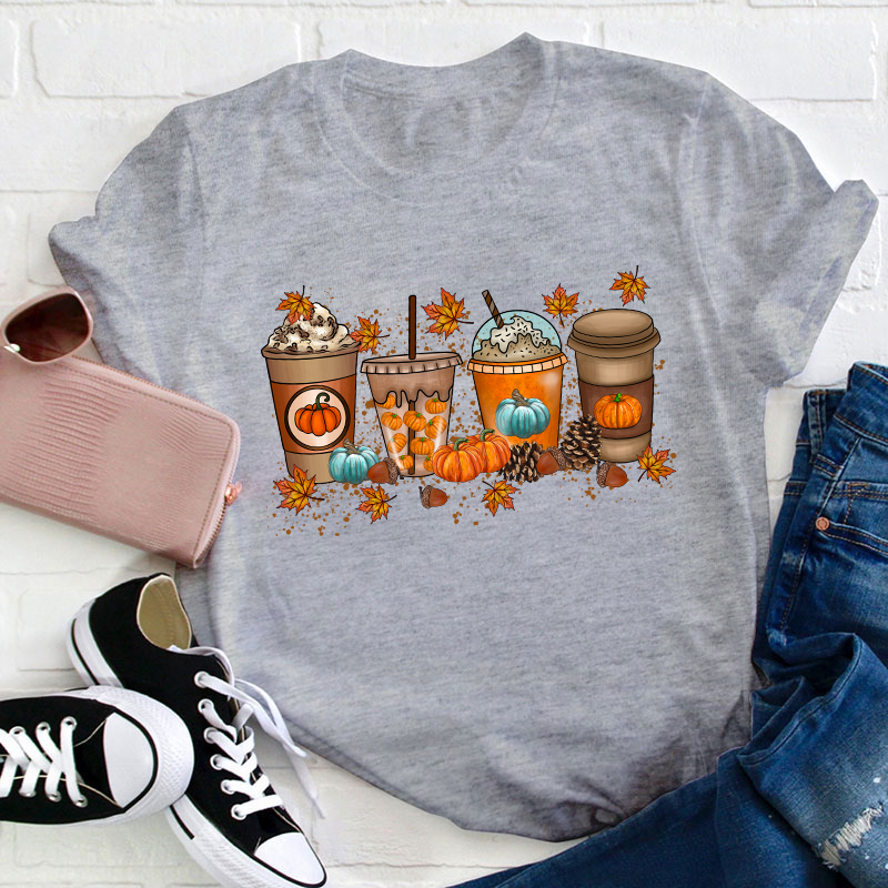 Fall Coffee Teacher T-Shirt