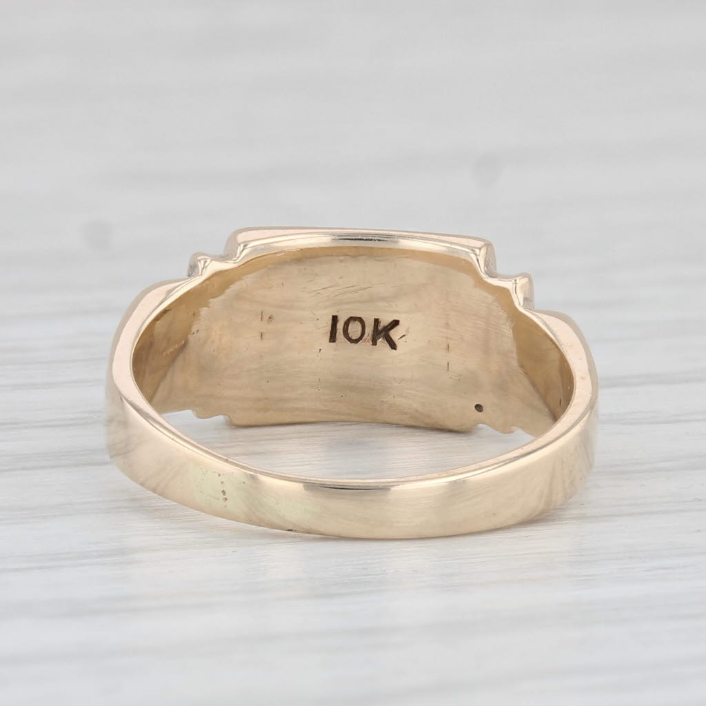 Vintage Engravable Signet Ring 10k Yellow Gold Size 4.5