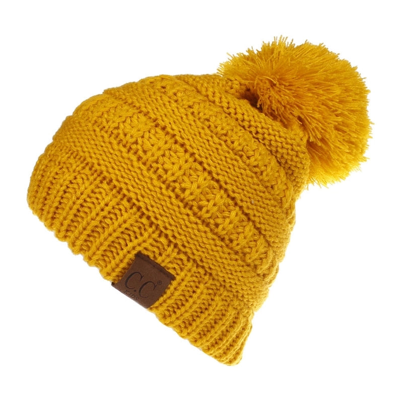 New Men's And Women's Wool Hat Knitted Hat Labeling Wool Ball Fur Ball Hat 11 Colors