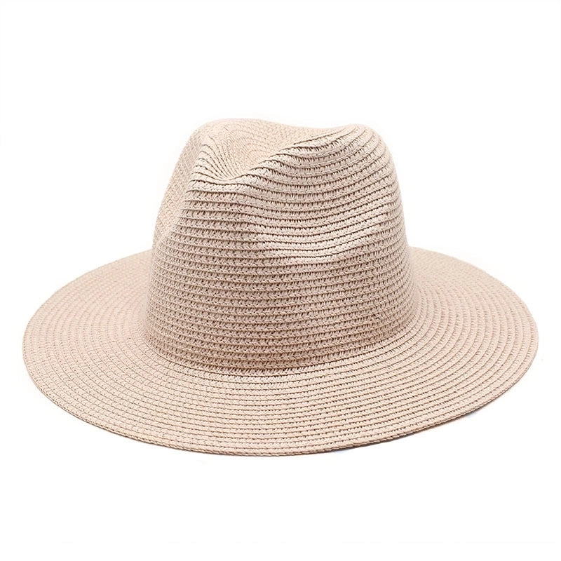 Unisex Minimalist Solid Color Flat Eaves Fedora Hat