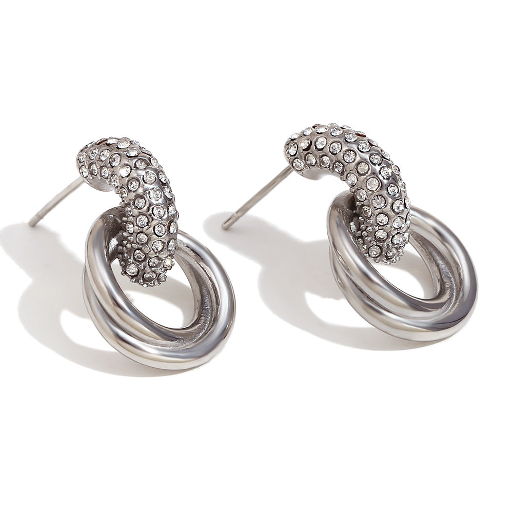 Niche Design Personality Earrings Stainless Steel 18K Gold Plated Geometric Petal Earrings For Women