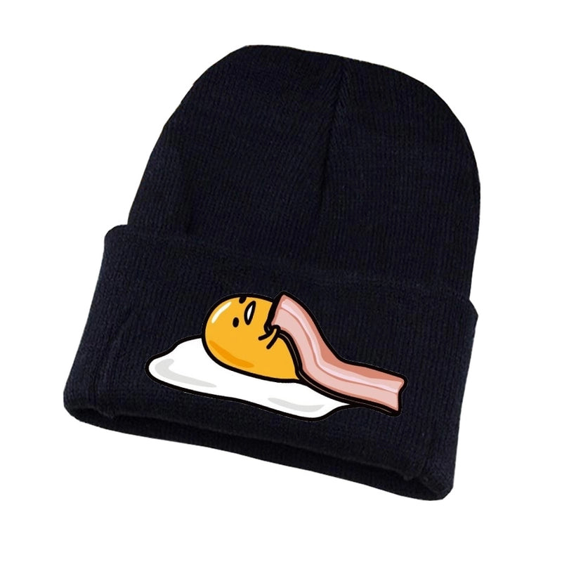 Anime Egg Yolk Jun Peripheral Knitted Wool Hat Student Sports Leisure Hat Men's And Women's Winter Warm Plush Hat