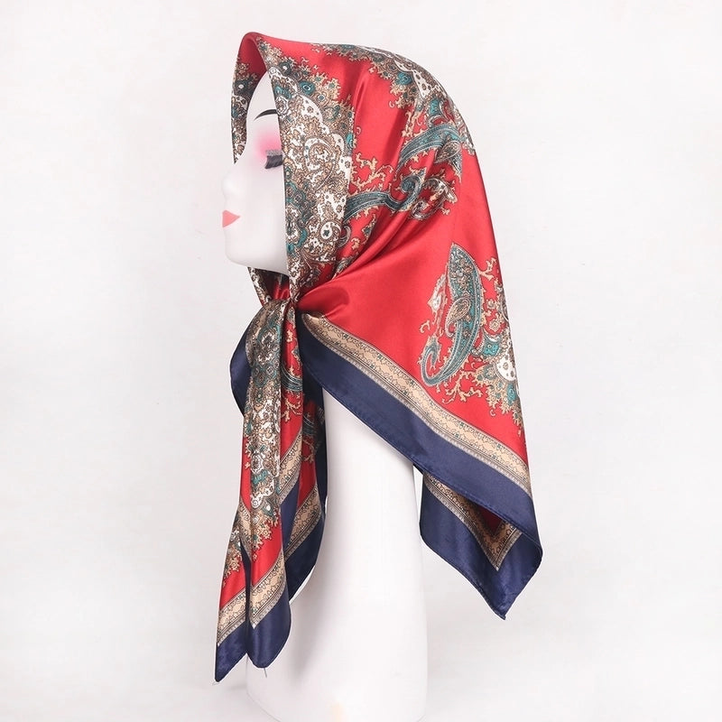 Women's Vacation Minimalist Color Block Polyester Printing And Dyeing Printing Silk Scarf