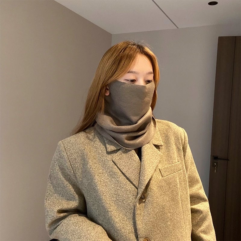 Unisex Minimalist Solid Color Polyester Crochet Lace Scarf Mask