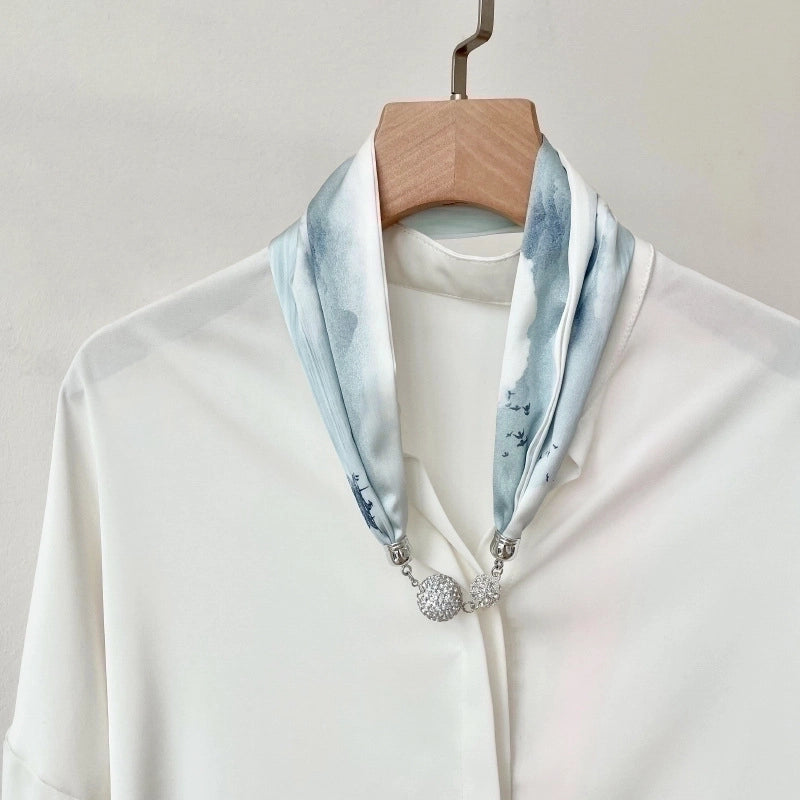 Women'S Fashion Geometric Polyester Silk Scarf