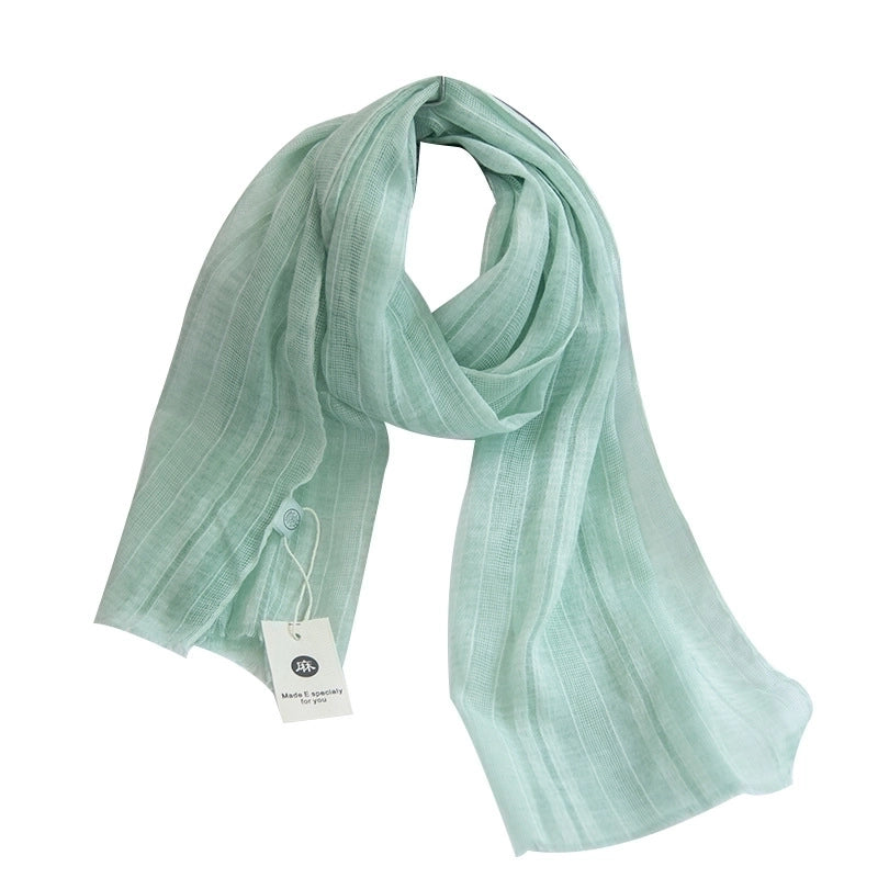 Women's Minimalist Solid Color Cotton And Linen Scarf