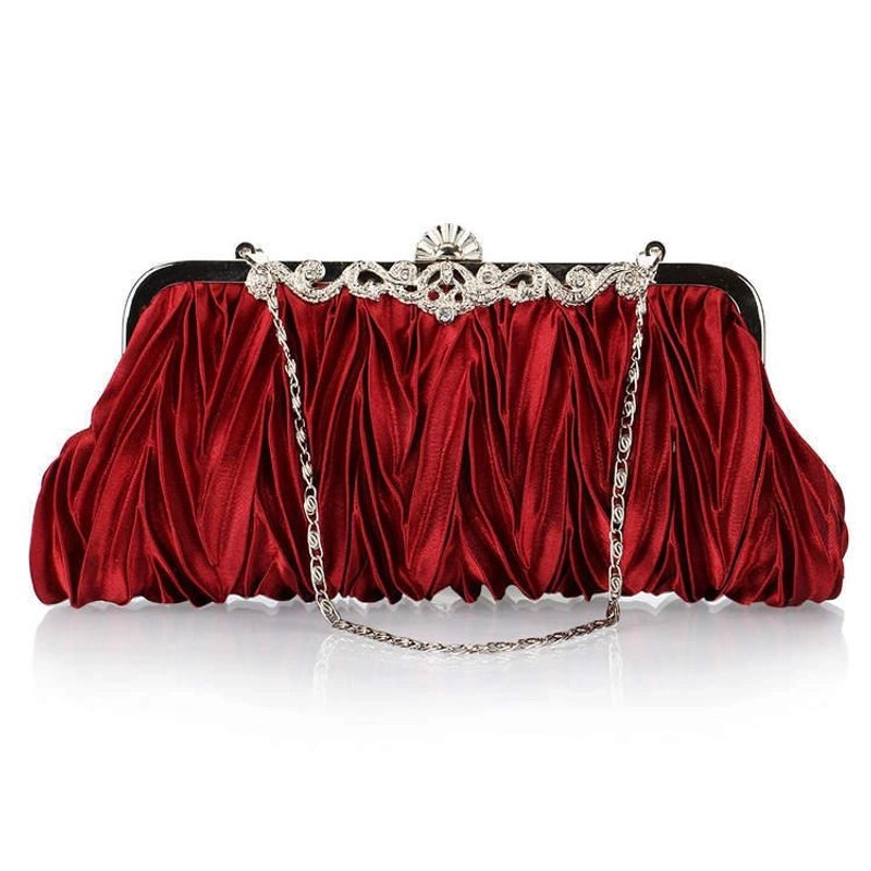 White Red Purple Solid Color Square Evening Bags