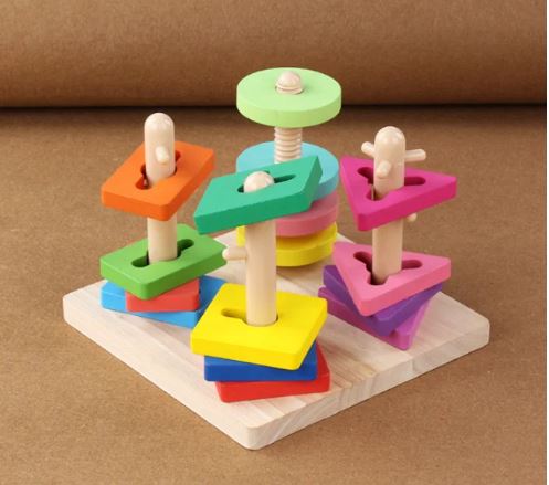 Educational Wooden Four Column Sorter Puzzle