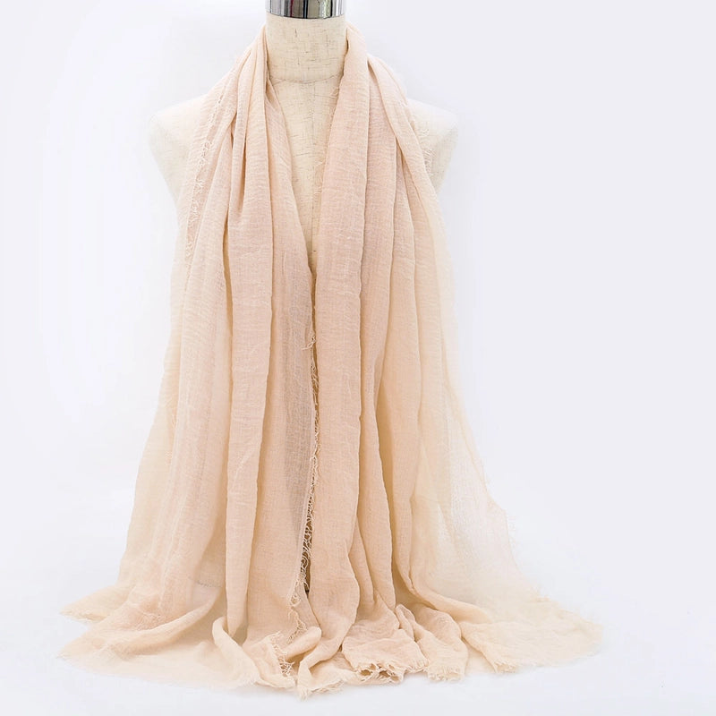Women's Elegant Minimalist Solid Color Cotton Shawl