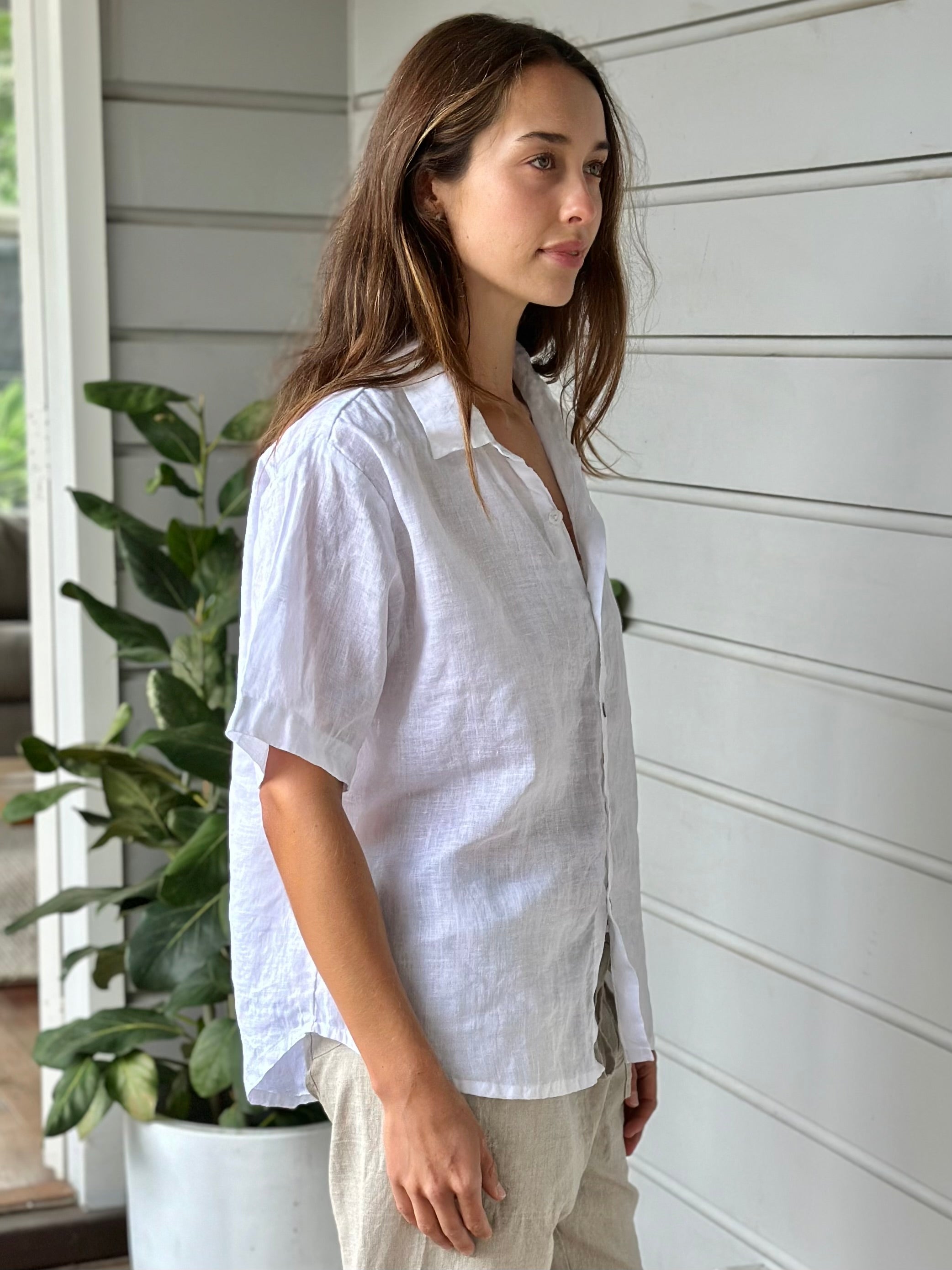august shirt-white linen