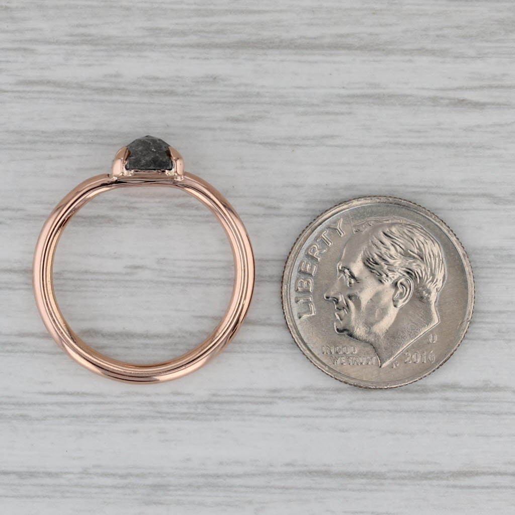 New Custom 1.44ct Galaxy Diamond Solitaire Ring 14k Rose Gold Size 6 Octagon Cut