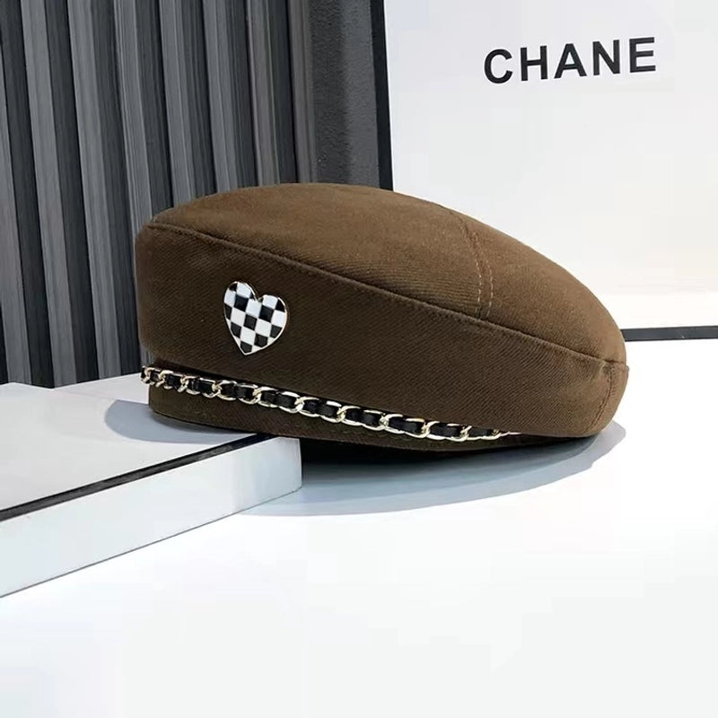 Love Beret Love 2025 Women Autumn And Winter New Woolen Hat Big Head Circumference Face Small