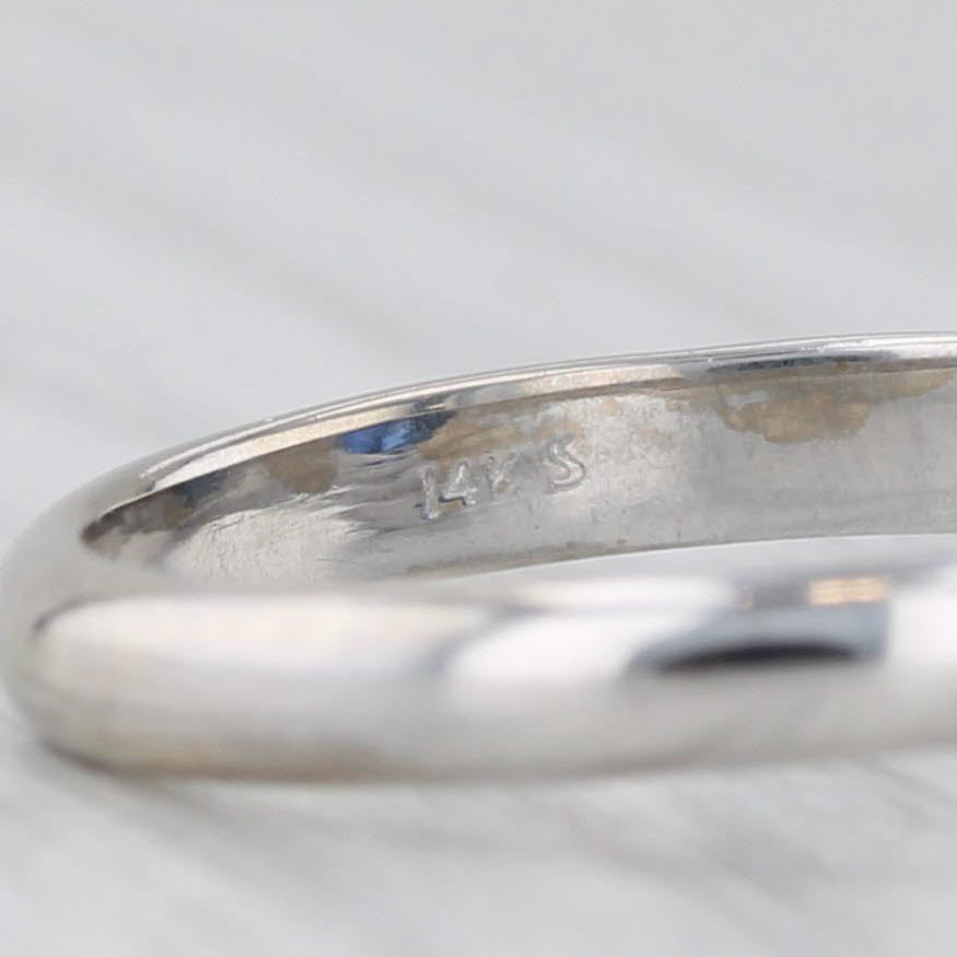 1.60ct Lab Created Blue Sapphire 14k White Gold Size 7.75