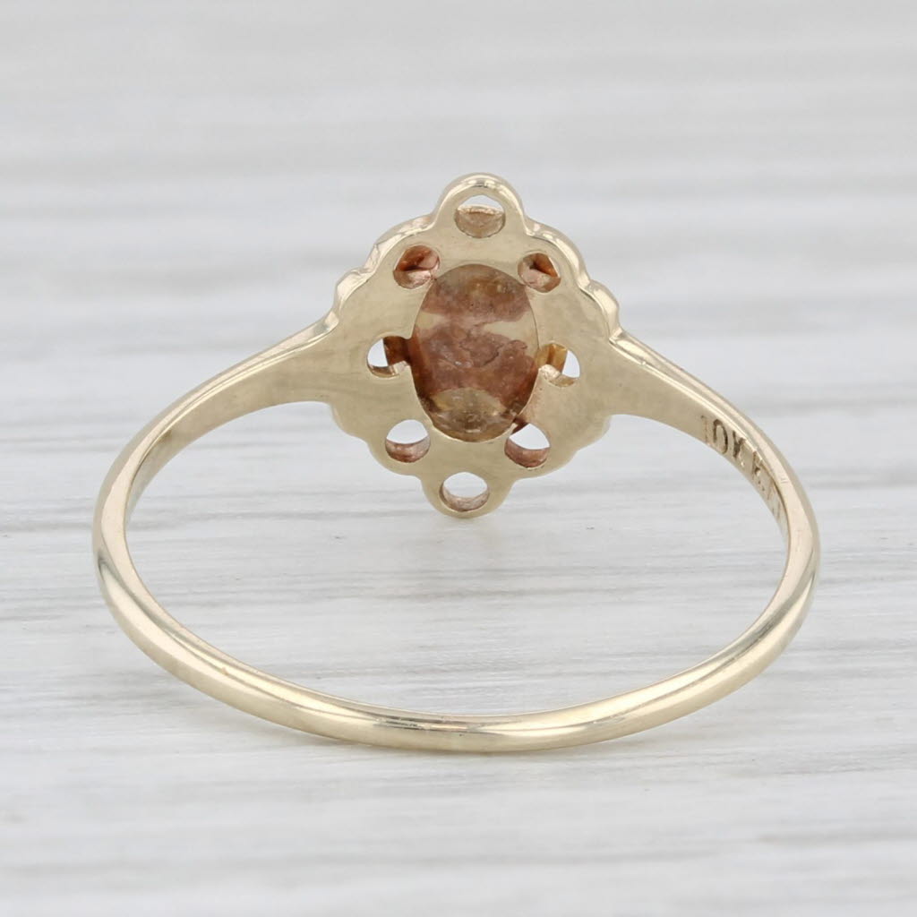 Vintage Engravable Signet Ring 10k Yellow Gold Small Size 4