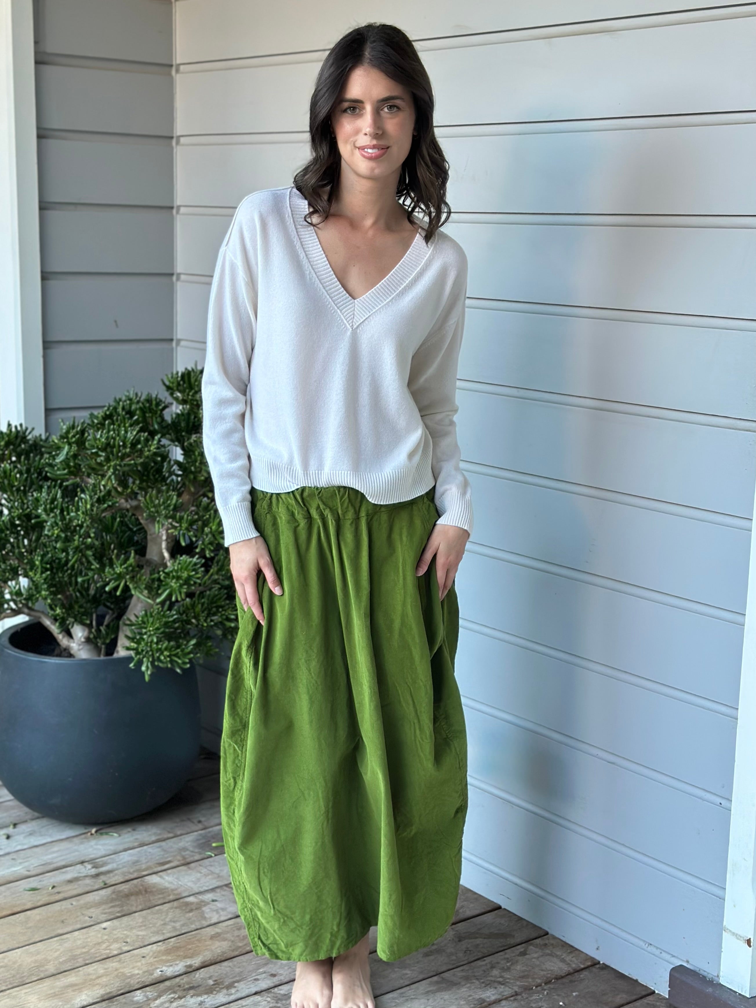 lana skirt - olive cord