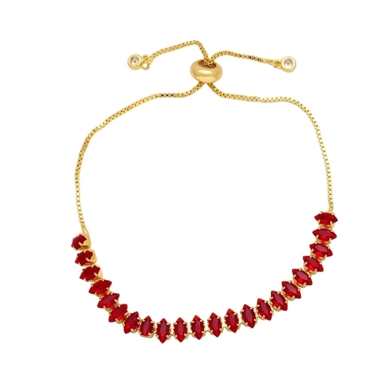 1 Piece Minimalist Leaf Copper Plating Inlay Zircon Bracelets