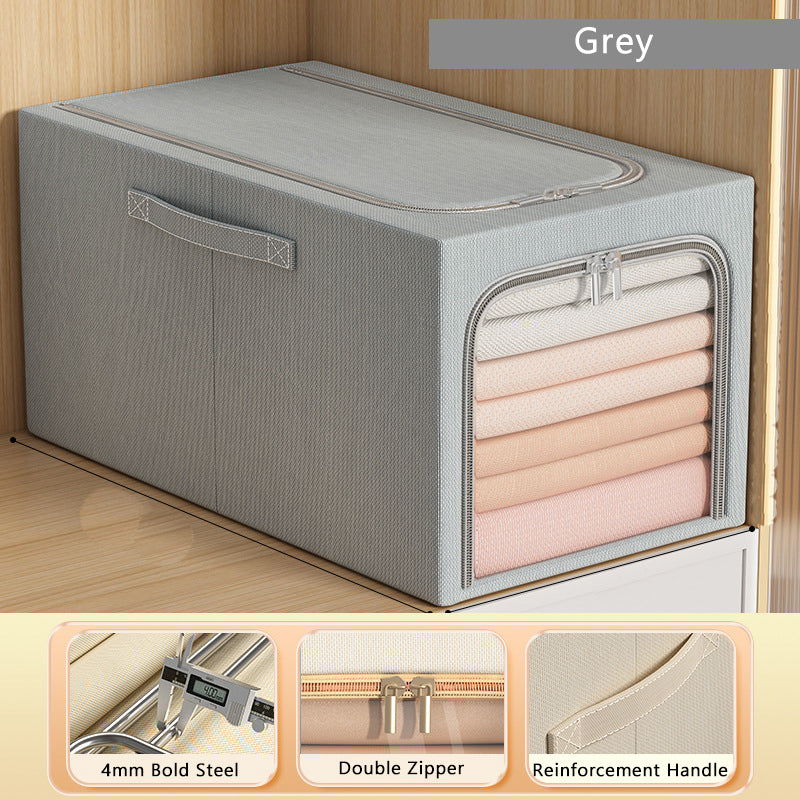 (🔥Semi-Annual Sale - 30% OFF) 2023 Upgraded Waterproof Cotton Linen Steel Frame Storage Box