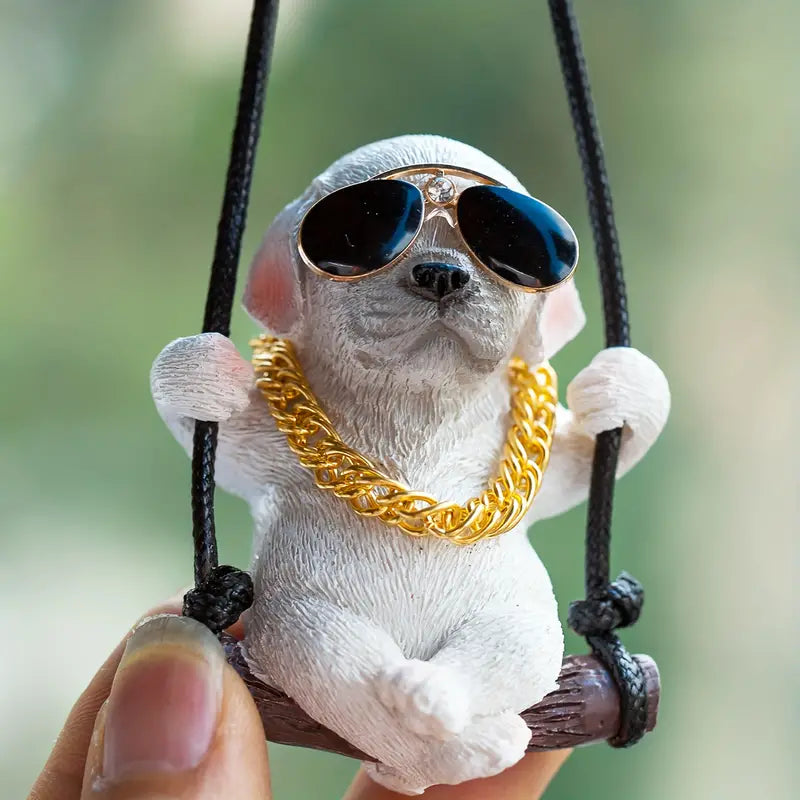 Swinging Puppy Car Mirror Pendant