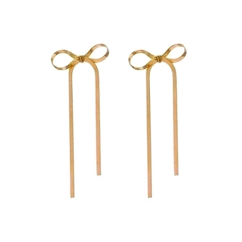 Modern Style Minimalist Bow Knot Copper Handmade Plating 18k Gold Plated Jewelry Set