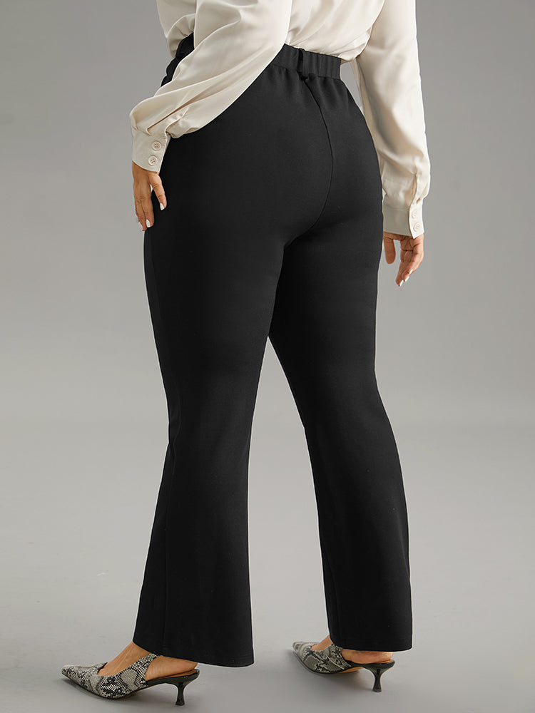 Solid Very Stretchy High Rise Bootcut Thick Pants