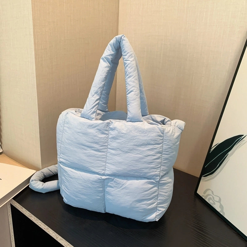 Women's Medium Oxford Cloth Solid Color Classic Style Square Zipper Handbag Crossbody Bag