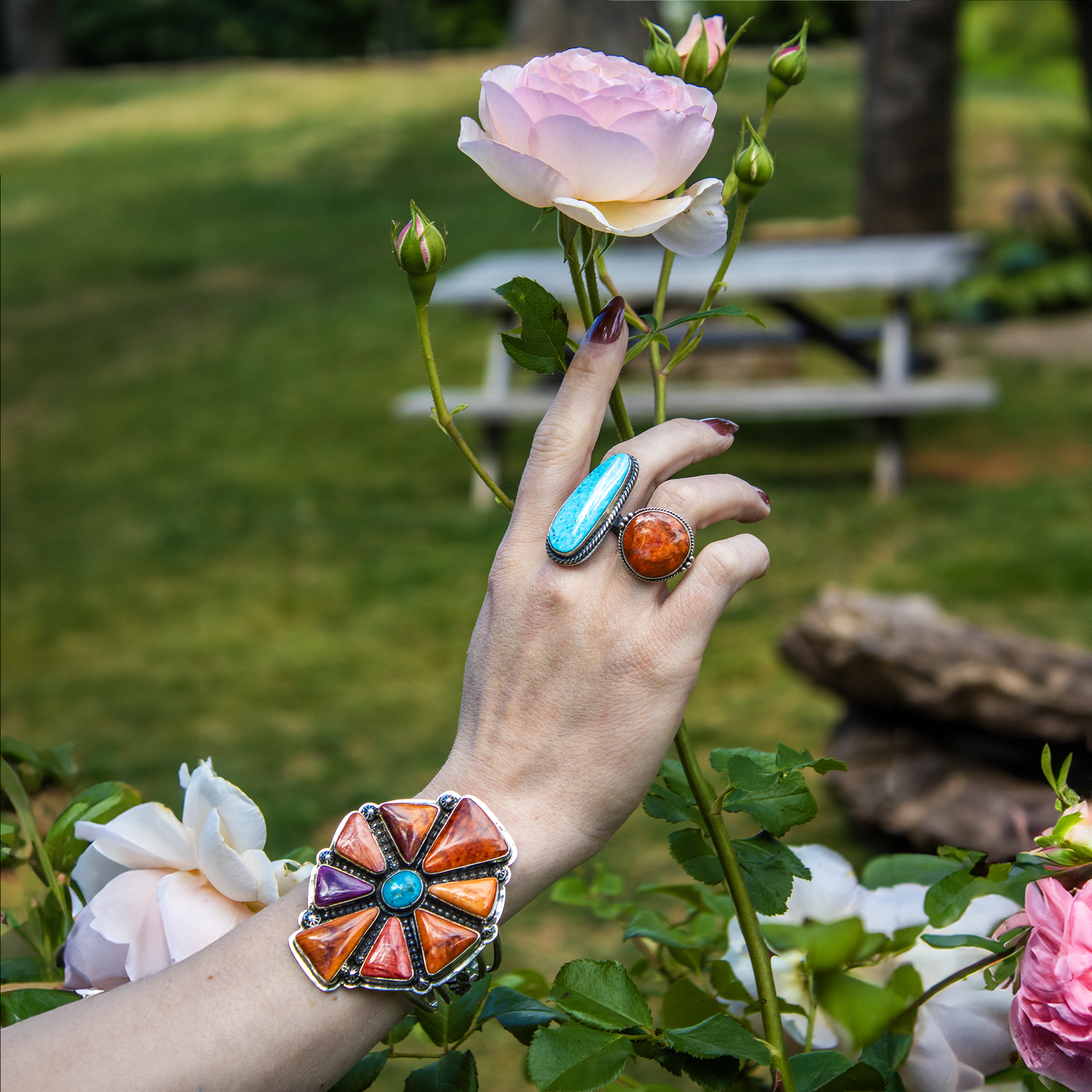 Oblong Sleeping Beauty Turquoise Lasso Ring