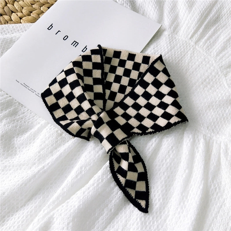 Women's Minimalist Classic Style Color Block Polyester Silk Scarf