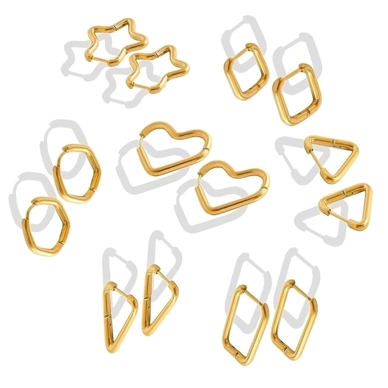 Geometric Plating 304 Stainless Steel No Inlaid 18K Gold Plated Earrings