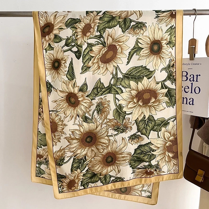 Women's Minimalist Flower Imitation Wool Printing Scarf