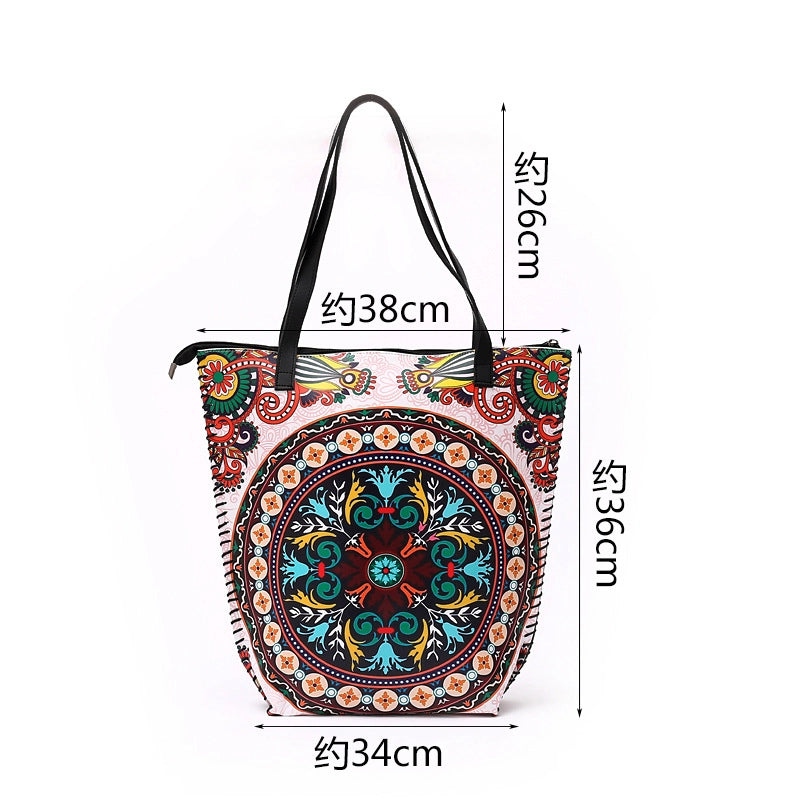 Women's Large Pu Leather Geometric Basic Vacation Bucket Zipper Shoulder Bag
