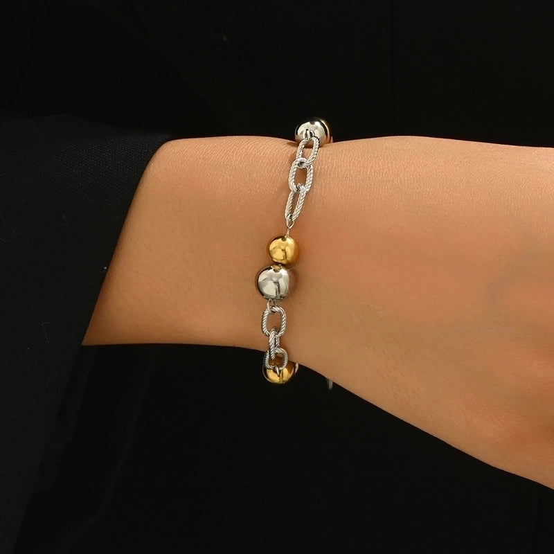 Hip-Hop Minimalist Commute Geometric 304 Stainless Steel 14K Gold Plated Bracelets In Bulk