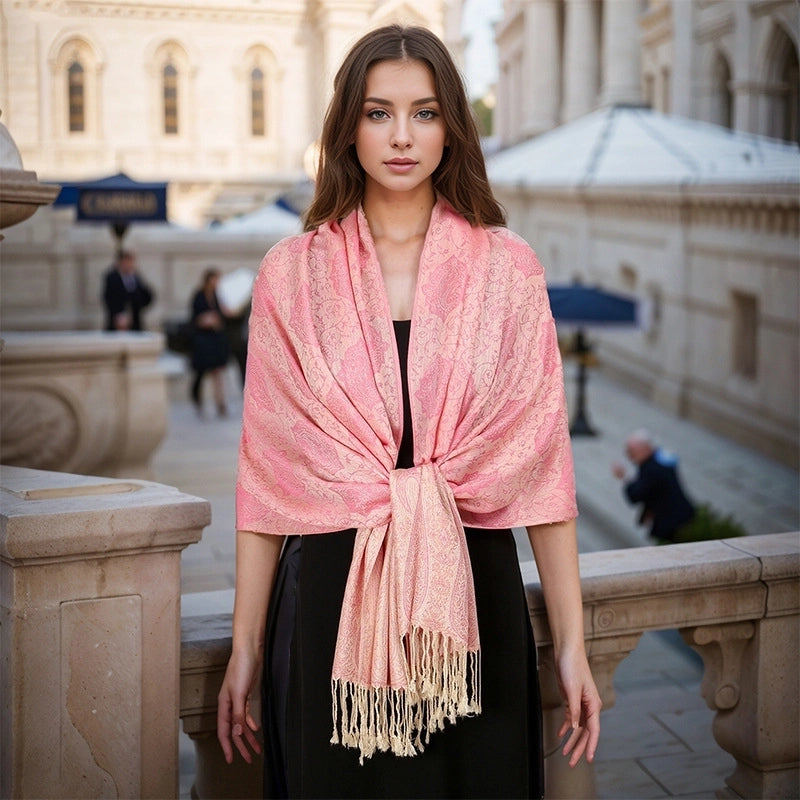 Women's Elegant Basic Solid Color Polyester Shawl