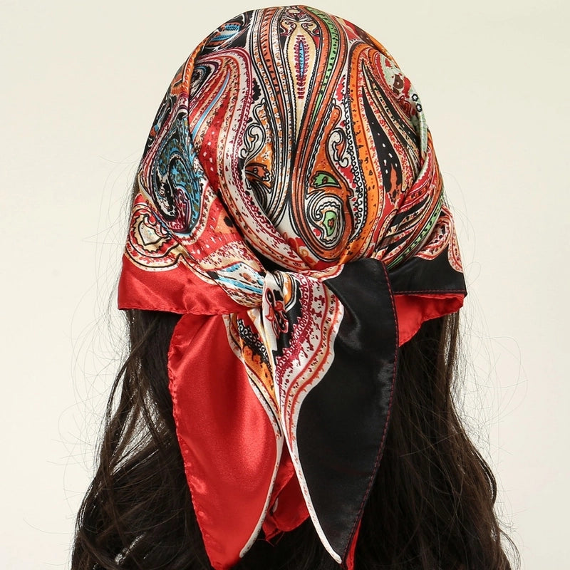 Women's Retro Geometric Imitated Silk Silk Scarf