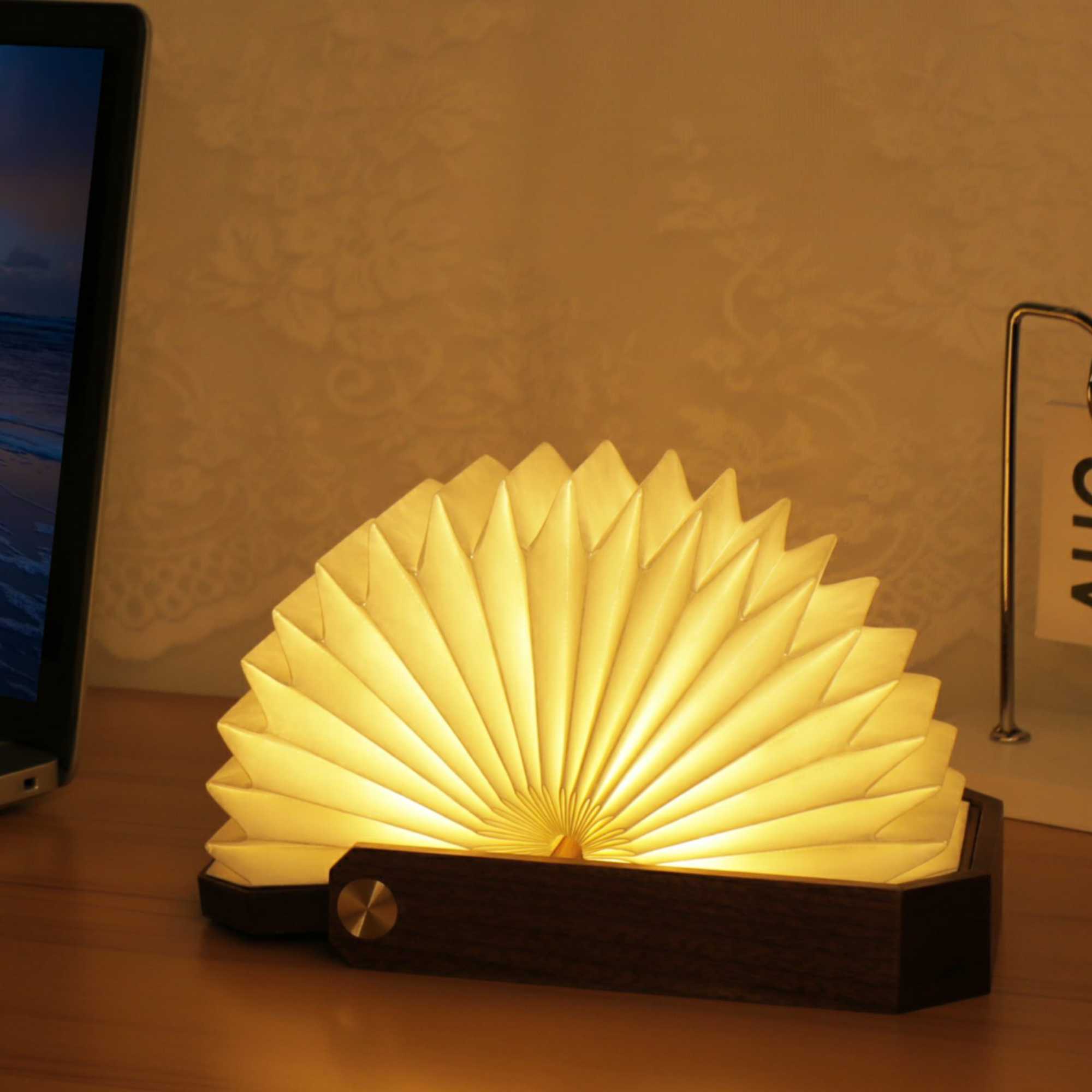 Gingko Smart Origami Lamp. American Walnut